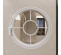 360° Rotating Tempered Glass Porthole Window with Handle for Home Decoration, Flush Mount for Kitchen Bedroom Living Room,