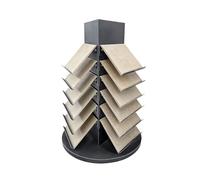 360° Rotating Tile Sample Display Rack, Countertop Stone Slab Holder, Multi-layer Porcelain Sample Shelf for Showrooms Studios