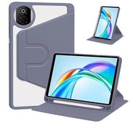 360 Rotating Transparent Acrylic Hard Stand Cover Suitable For Huawei Honor Pad X7 8.7inch JMS-W09/L09 2025 With Pen Holder(Lavender)