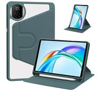 360 Rotating Transparent Acrylic Hard Stand Cover Suitable For Huawei Honor Pad X7 8.7inch JMS-W09/L09 2025 With Pen Holder(Dark green)