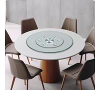 360° Rotating Tray for Dining Table Tempered Glass Large Lazy Susan 39in/35in/31in Tabletop Turntable For Home Kitchen Round Serving Tray 27in/24in/20in with Silent Bearing/6 Anti-tilt Auxiliar