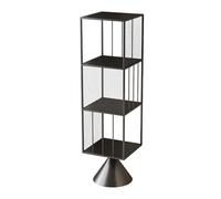 360° Rotating Vertical Bookshelf Modern Industrial Metal Corner Storage Rack 3 Tier Plant Stand for Bathroom Living Room Kitchen Black