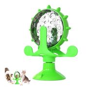 360° Rotating Windmill,Interactive Cat Food Treats Dispenser Toy, Fun Cat Spinning Windmill Treat Dispenser for Pets,Suitable for small pets (green)