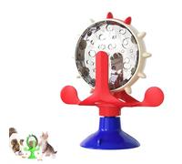 360° Rotating Windmill,Interactive Cat Food Treats Dispenser Toy, Fun Cat Spinning Windmill Treat Dispenser for Pets,Suitable for small pets (red)