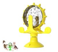 360° Rotating Windmill,Interactive Cat Food Treats Dispenser Toy, Fun Cat Spinning Windmill Treat Dispenser for Pets,Suitable for small pets (yellow)
