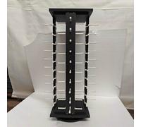 360° Rotating Wooden Sunglasses Display Stand Eyeglasses Storage Rack 60 Pairs 6 Sided Organizer For Retail Store Home Optician Shop Collection Black 40 pairs (4 sides)