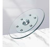 360° Rotation Dining Table Turntable 28" 32" 40" Tempered Glass Lazy Susan Kitchen Table Top Centerpiece With Aluminum Alloy Bearing(30in/75cm)