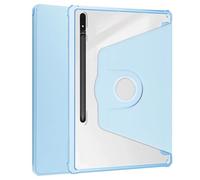 360° Rotation Leather Stand Case Suitable For Samsung Galaxy Tab A9 Plus 11inch 2023 With Pen Holder Clear Crystal Cover(Icd Blue)