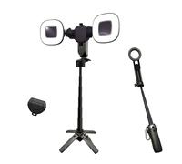 360° Rotation Magnetic Selfie Stick Tripod, Portable Pocket Size Magnetic Selfie Stick for iPhone, Magnetic Tripod with Remote Control, for TikTok/Vlog/Live Stream/Video Recording (with 2 Fill Light)