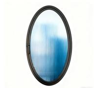 360° Rotation Round Window,Flush Mount Aluminum Porthole Windows,Household Pivot Casement Window,Tempered Glass Ventilation Shed Window for Kitchen,Bedroom,Basement(Black3,60cm*30cm/24in*12in)