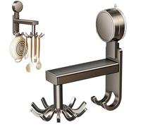 360 Rotational Utensil Hooks - Suction Cup Kitchen Hanger, Vertical Tableware Rack, Multi Purpose Organizer, Wall Mount Holder With Utility Use | Home Apartment Bathroom Restaurant Cabinet Storage Sol