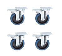 360° Rubber Swivel Casters with Brake 400kg Load Capacity Set of 4 (4 Inch) for Easy Mobility and Stability in Various Applications