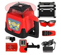 360° Self-Leveling Rotary Laser Level Kit, 500m Range High-Precision Construction Laser with Receiver for Outdoor Leveling, Grading, Alignment