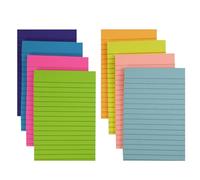 360 Sheet Lined Sticky Notes, 4x6 inch Colorful Ruled Post Stickies, 8 Pads Sticking Power Memo Pads, Self Stick Striped Reminder Pad, Bright Colours Peel-Off Notes, Sticky Notepads for Office School