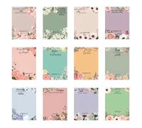 360 Sheets Sticky Note Floral Print Note Paper 3 x 4 Inch Self-Adhesive Note Pocket Memo Pads for Office School Meeting