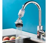 360° Shower Filter Rotating Sink Replaceable Bathroom Filtration with Pp Cotton Abs Water Splash-Proof Construction Pressure Pattern for Double-Layer Faucet Extender - Clear