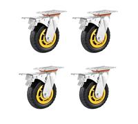 360° Silent Rubber Swivel Caster Wheel 6Inch HeavyDuty Plate Dolly Wheel with Brake Universal Rotating Design for Smooth Mobility and Stability