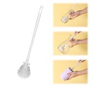 360° Silicone Bottle Brush, Soft Bristle Cup Cleaner Brush Long Handle Flexible Water Bottle Cleaning Brush for Lid Teapots Bowls Containers Narrow Area (White)