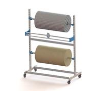 360° Sliding Bubble Wrap Slitting Frame, Double Bar Bubble Wrap Support, Packaging Material Rack, The Height Of The Crossbar Is Adjustable(135x60x155 cm/A)