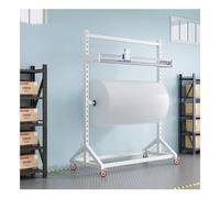 360° Sliding Bubble Wrap Slitting Frame, Freestanding Manual Cushion Packaging Frame, The Height Of The Crossbar Is Adjustable(White/A,150X60X160 CM)