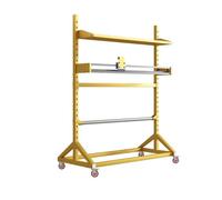 360° Sliding Bubble Wrap Slitting Frame, Freestanding Manual Cushion Packaging Frame, The Height Of The Crossbar Is Adjustable(Gold/E,120X60X160 CM)