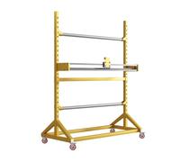 360° Sliding Bubble Wrap Slitting Frame, Freestanding Manual Cushion Packaging Frame, The Height Of The Crossbar Is Adjustable(Gold/B,180X60X160 CM)