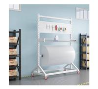 360° Sliding Bubble Wrap Slitting Frame, Freestanding Manual Cushion Packaging Frame, The Height Of The Crossbar Is Adjustable(White/D,150X60X160 CM)