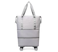 360° Spinner Duffle Bag with Silent Multi-Directional Wheels, Expandable Design for Travel, Gym, and Business