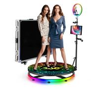 360 Spinner Photo Booth with Custom Logo,Control by APP or Remote,Flight Case for Live Video Recording Tiktok