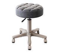360° Swivel Bar Stool with Wheels - Adjustable Beige PU Leather Counter Chair, Round Modern Design for Kitchen & Home Bar, Ergonomic Comfortable Seating