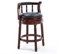 360° Swivel Bar Stools Counter Height Leather Dining Chairs Ideal for Kitchen & Living Room Adjustable 25.6"/29.5" - Elegant Black Finish 65cm (25.59in)