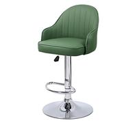 360° Swivel Bar Stools - Leather Adjustable Bar Chairs with Back and Footrest for Kitchen Island, Modern Design