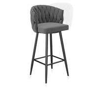 360° Swivel Bar Stools, Modern Velvet Upholstered with Backrest & Metal Footrest, Perfect for Kitchen Islands, Cafés, Pubs & Bar Counters