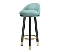 360° Swivel Bar Stools Set of 2 - Curved Back Design, 60cm Height, Blue-Black Gold - Perfect for Kitchen Island, Café, Pub - Stylish & Comfortable Seating