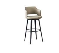 360° Swivel Bar Stools with Back, Minimalist Design, Adjustable Height 55/65/75 cm, Leather Cushion, Perfect for Restaurants, Bars & Cafés (Gray, 55cm)