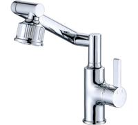 360° Swivel Basin Mixer Tap,Bathroom Basin Tap,Single-Lever Basin Mixer Tap,Modern Monobloc Basin Taps,Brass Hot and Cold Water Mixing Multi-Directional Rotary Faucet-Black