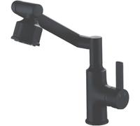 360° Swivel Basin Mixer Tap,Bathroom Basin Tap,Single-Lever Basin Mixer Tap,Modern Monobloc Basin Taps,Brass Hot and Cold Water Mixing Multi-Directional Rotary Faucet-Black