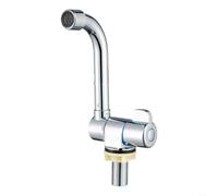 360° Swivel Brass RV Folding Faucet G1/2 Thread Single Cold Water Tap for Camper Yacht & Kitchen Sink Chrome Finish Durable & SpaceSaving Design