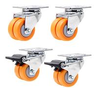 360° Swivel Casters 4 Durable TPE Wheels for Metal Furniture Silent & Wear Resistant Brake Included Universal Fit 1.5 Inch Perfect for Easy Mobility