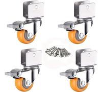 360° Swivel Castor Wheels for Small Furniture 1.5 inch Baby Carriage Caster with Brake Heavy Duty Moving Wheels Perfect for Home & Office Use