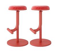 360° Swivel Counter Stool Bar Height Set of 2 Adjustable Height Counter Barstool Modern Velvet Upholstered Bar Chairs with Low Back for Kitchen Island/Cafe