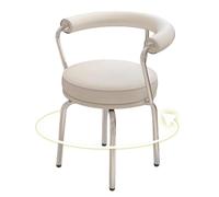 360° Swivel Dining Chairs, Stylish Kitchen Side Chairs with Comfortable Backrest, Durable Metal Legs, Faux Leather Upholstery for Kitchen, Office, Living Room (Black, 1PC)