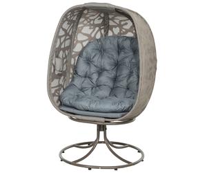 360 Swivel Egg Chair Foldable Basket Lounge Chair Indoor Outdoor with Cushion
