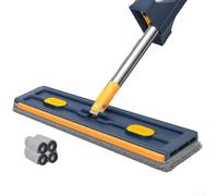 360 Swivel Flat Mop with Stainless Steel Adjustable Handle for Effective Cleaning on Tile Hardwood Glass (boxes with dark blue)