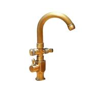 360° Swivel Frost Resistant Outdoor Faucet with Dual Outlet Antique Finish Garden Tap Double Handle Water Faucet Perfect for Lawn and Garden Use