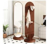 360° Swivel Full-Length Floor Mirror with Coat Rack & Shelf - Stylish Standing Mirror for Bedroom & Living Room Décor Space-Saving Design Functional & Elegant