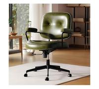 360° Swivel Home Office Chair Ergonomic Leather Computer Chair w/Tiltable Back and Armrests Comfortable Upholstered Desk Chair Adjustable Height 82-90cm Task Chair