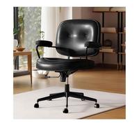 360° Swivel Home Office Chair Ergonomic Leather Computer Chair w/Tiltable Back and Armrests Comfortable Upholstered Desk Chair Adjustable Height 82-90cm Task Chair