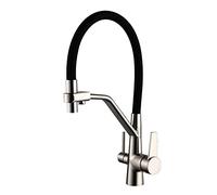 360° Swivel Kitchen Faucet Brass Water Filter Mixer Tap Chrome Finish Modern Black Sink Faucet for Easy Water Filtration and Comfort