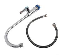 360° Swivel Kitchen Faucet for Single Cold Water Supply Plastic Steel Construction with 60 Cm Inlet Pipe Space-Saving Rotatable Tap for Small Kitchens Vegetable Basins